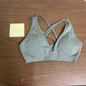 Alphalete Deep V Bra: Skyscraper